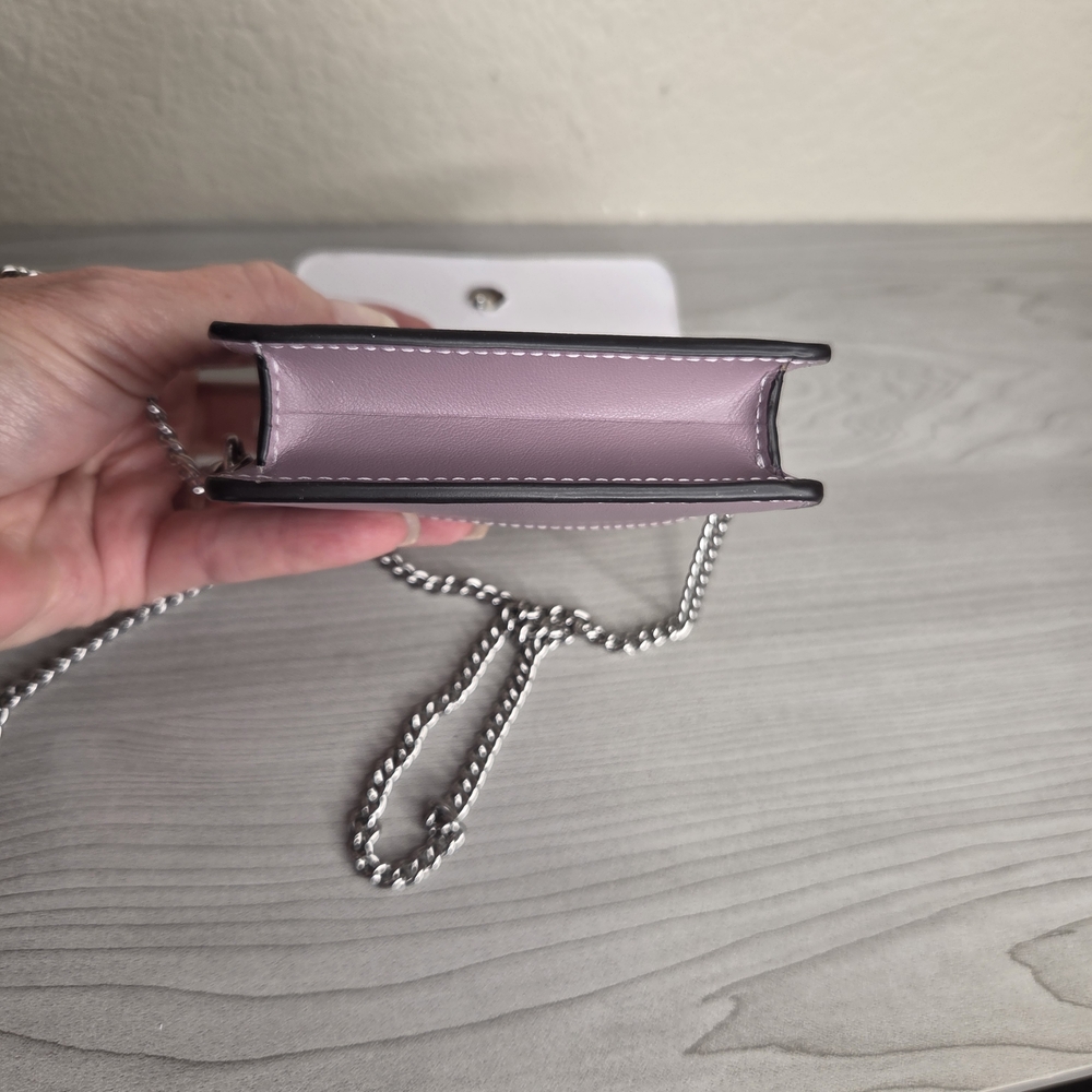 Coach Floral Cream Wallet on a Silver, Detachable,Crossbody Chain NWT - Picture 4 of 8